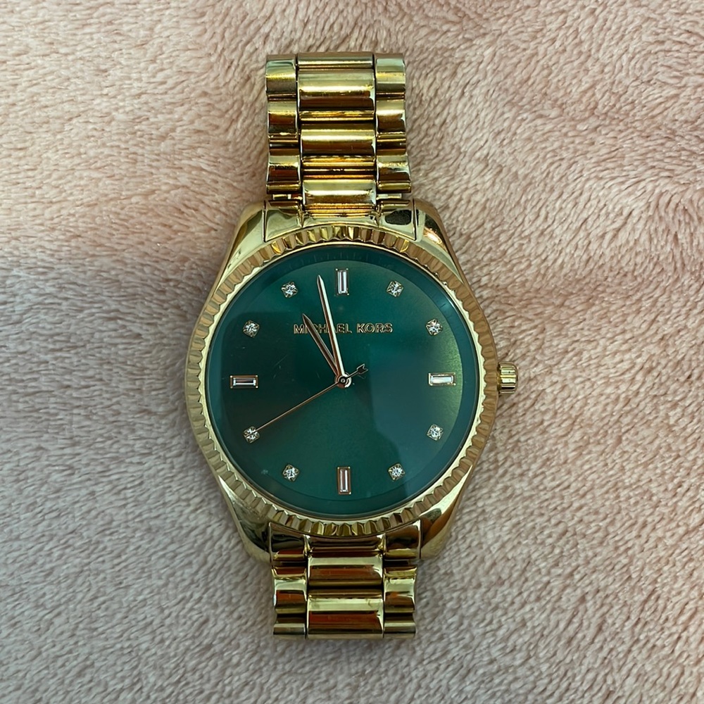 Michael Kors watch gold with Emerald green face